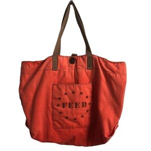 Feed USA For Target Orange Cotton Canvas Tote Bag